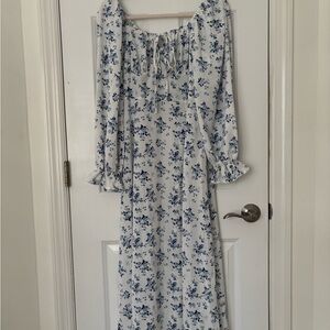 Floral Blue and White Women's Dress